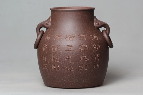 杭杰紫砂壶 汉风笔筒 