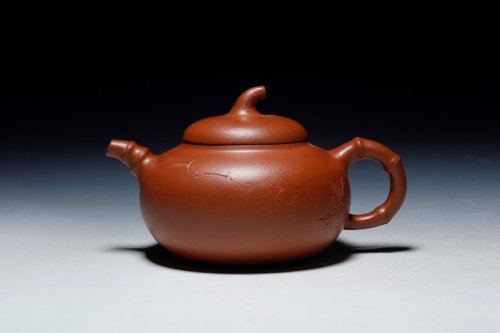 蒋小砂紫砂壶 鼓竹 