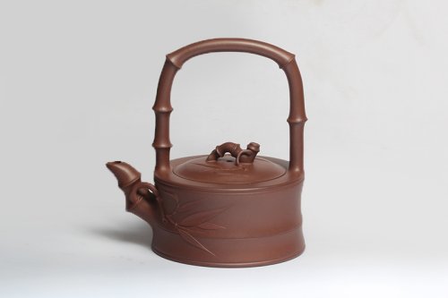 紫砂壶 竹锦提梁 