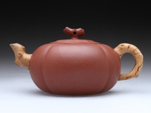 范文云紫砂壶 陶木柿子 