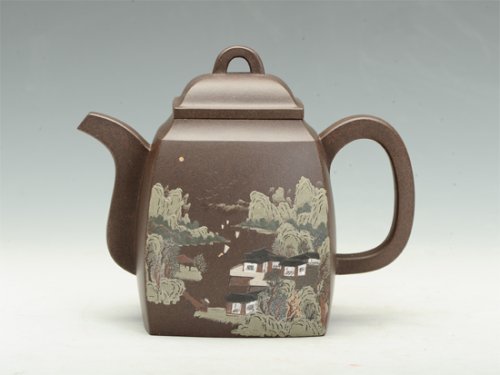 王香勤紫砂壶 泥绘汉方 