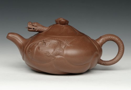 陈顺仙紫砂壶 鱼化龙 