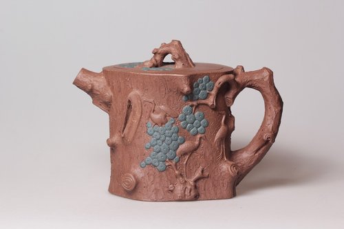 曹婉芬紫砂壶 松鹤延年 