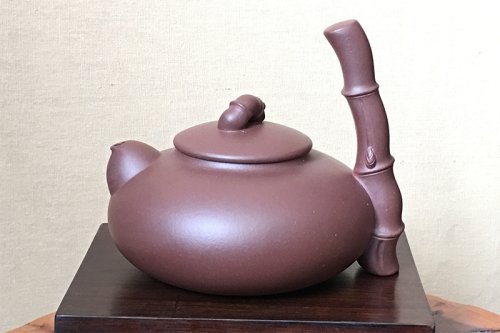 鲍青紫砂壶 竹韵壶 