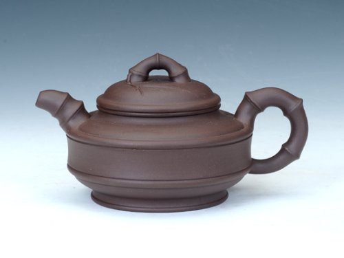 周奇鸣紫砂壶 双线竹鼓壶 