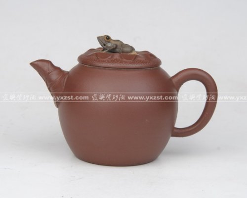 何军紫砂壶 荷塘蛙趣壶 