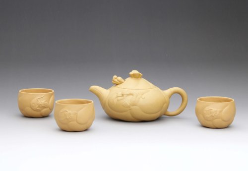 吕伟紫砂壶 鱼化龙套壶 