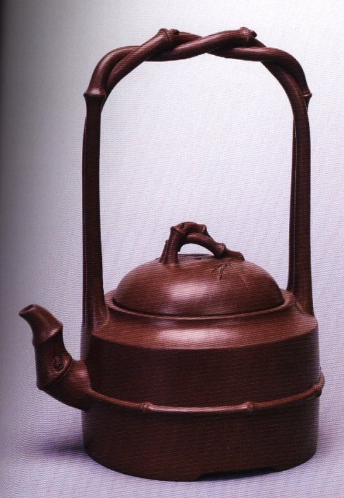 谢曼伦紫砂壶 大竹提梁 