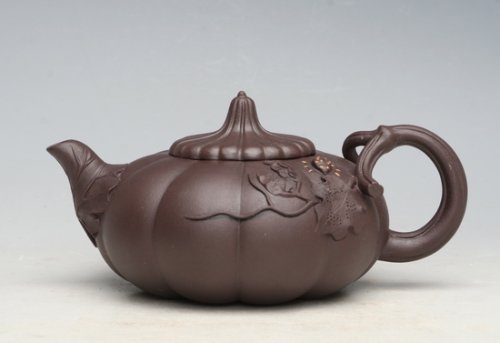 沈梁紫砂壶 扁南瓜 