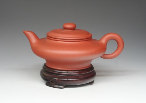 周涛紫砂壶 虚扁 