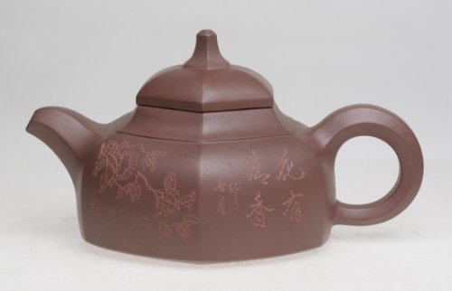 陈顺仙(大)紫砂壶 六方菱花 