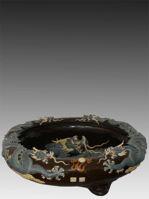 李守才紫砂壶 五龙嬉水 