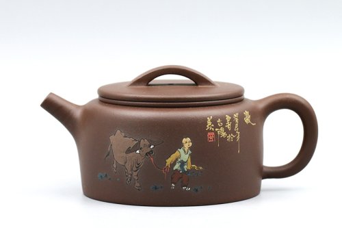 桑崧杰紫砂壶 平盖玉带壶 