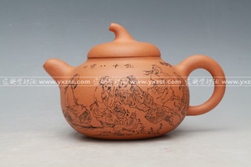 邓承彬紫砂壶 大茄段 420CC 