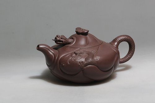 蒋亚平紫砂壶 鱼化龙 
