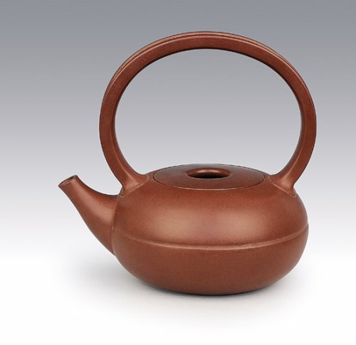 华建中紫砂壶 圆珠提梁 