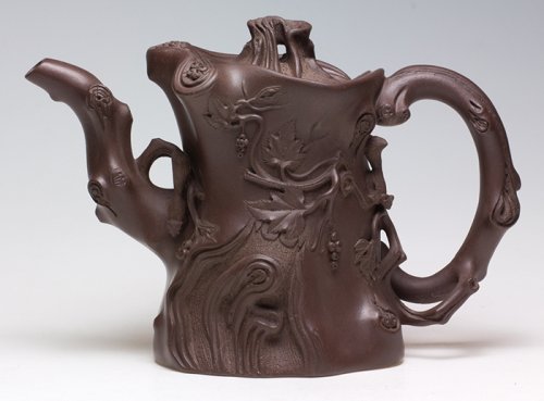 储顺余紫砂壶 葡萄桩 