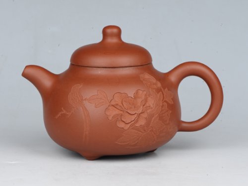 潘雪峰紫砂壶 三只乳顶 容量：200cc  泥料：小红泥 