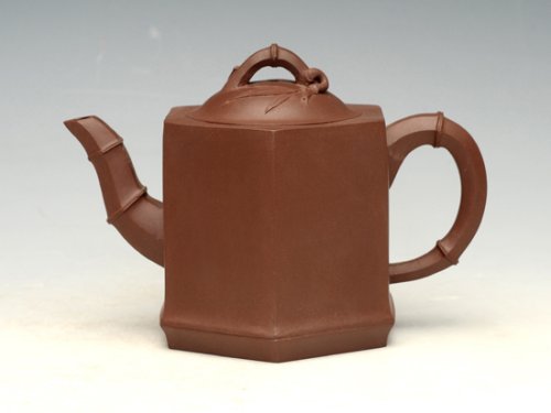 陈礼兴紫砂壶 六方竹节 