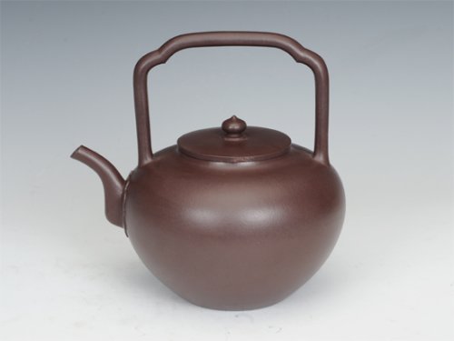 周建芬紫砂壶 胡经提梁 
