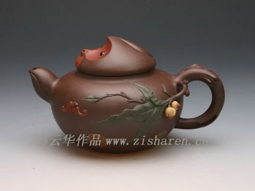 冯云华紫砂壶 灵猴献寿 