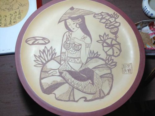 余颖紫砂壶 紫砂挂盘 