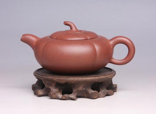 蒋美平紫砂壶 扁瓜 