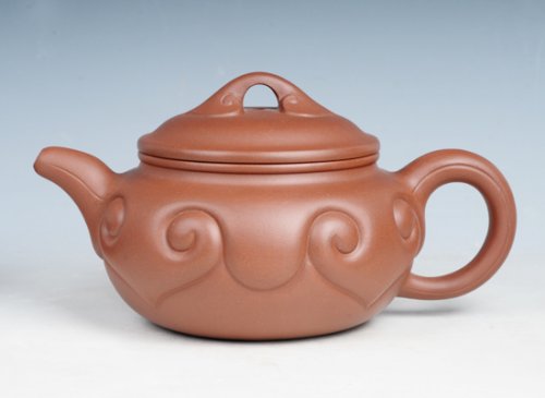 曾建丁紫砂壶 仿古如意 