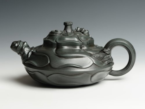 王秀娟紫砂壶 绿坭风卷葵 