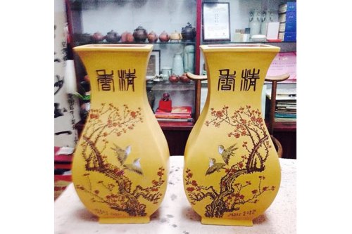 孙科紫砂壶 鱼尾瓶 