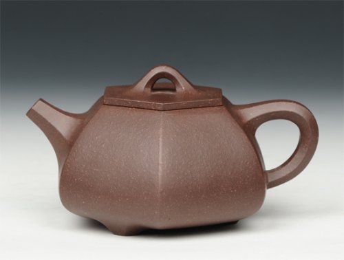 窦锋紫砂壶 六方石瓢 