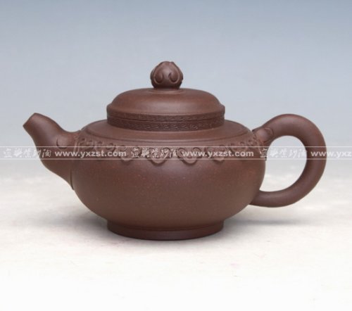丁科紫砂壶 圈足如意 