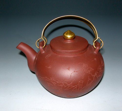 孙伯春紫砂壶 金珠 