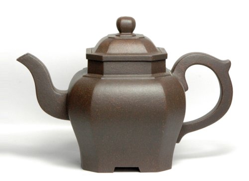 陈正初紫砂壶 缩方侧角 600CC 