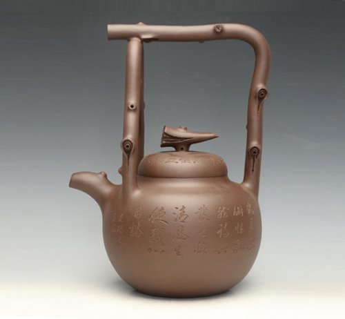 蒋勇紫砂壶 东坡提梁 2012年手工制陶大赛三等奖 