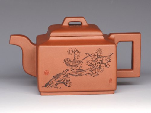 陶红月紫砂壶 亚明四方 