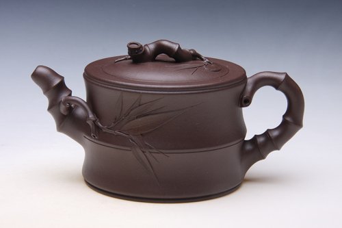 李建芳紫砂壶 竹段壶 
