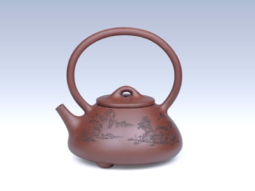 储国峰紫砂壶 石瓢提梁 