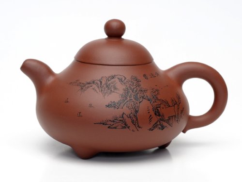 严志军紫砂壶 三足玉乳  泥料：原矿清水泥  容量：380CC 