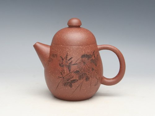 周奇鸣紫砂壶  龙蛋壶 泥料： ... 