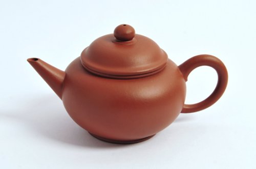 龚长春紫砂壶 朱泥水平壶 