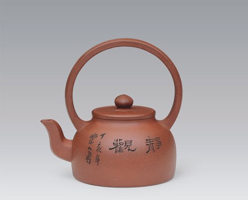 万美群紫砂壶 大彬提梁 