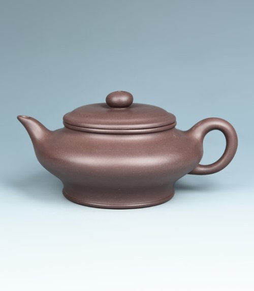 周荣伟紫砂壶 虚扁 