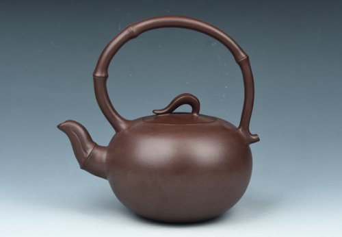 罗燕妮紫砂壶 竹节提梁 