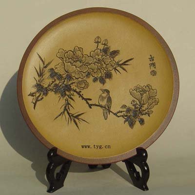 顾涛紫砂壶 紫砂小挂盘 