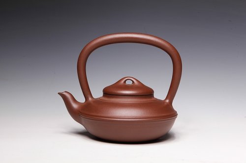 鲍利民紫砂壶 线圆提梁 