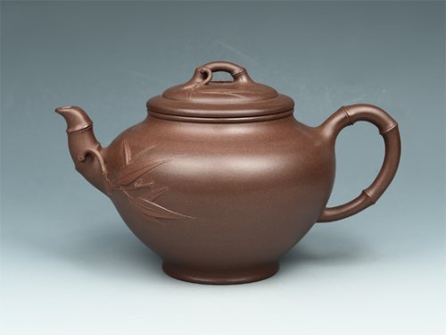 刘亚萍紫砂壶 竹节报春壶 