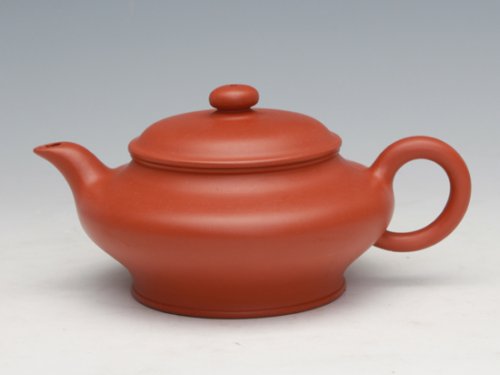 浦兮凤紫砂壶 虚扁 朱泥 