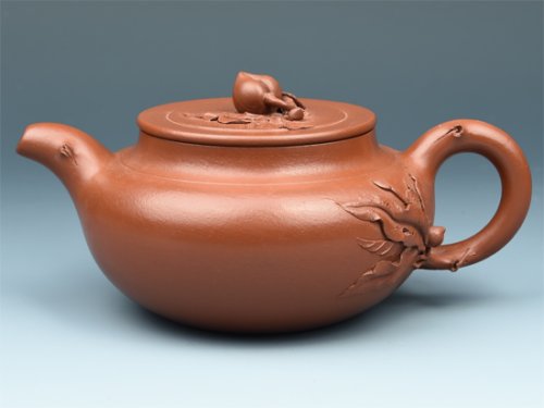 朱菊华紫砂壶 桃叶 