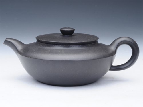 周亚萍紫砂壶 碗美壶（黑金沙） 